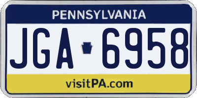 PA license plate JGA6958