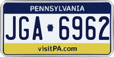 PA license plate JGA6962