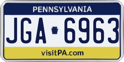 PA license plate JGA6963