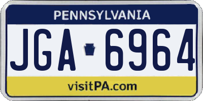 PA license plate JGA6964