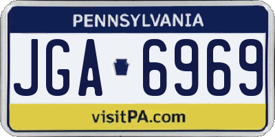PA license plate JGA6969