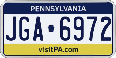 PA license plate JGA6972