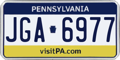 PA license plate JGA6977