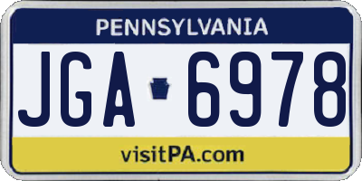 PA license plate JGA6978