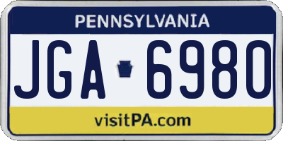 PA license plate JGA6980