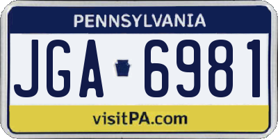 PA license plate JGA6981