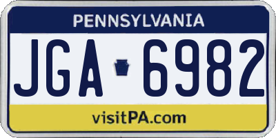 PA license plate JGA6982