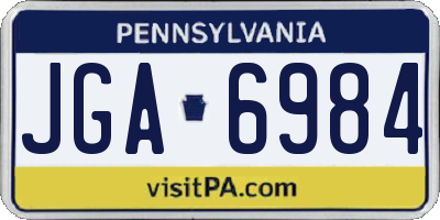 PA license plate JGA6984
