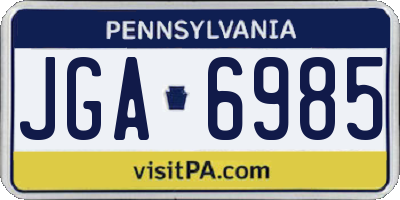PA license plate JGA6985