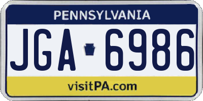 PA license plate JGA6986