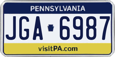 PA license plate JGA6987