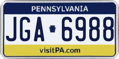 PA license plate JGA6988