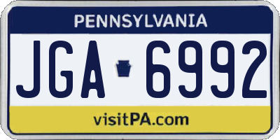 PA license plate JGA6992