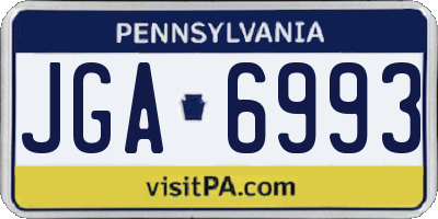 PA license plate JGA6993