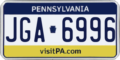 PA license plate JGA6996
