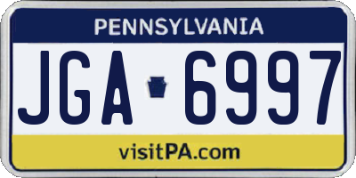 PA license plate JGA6997