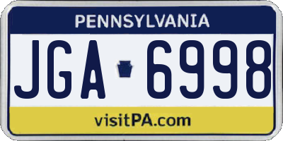 PA license plate JGA6998