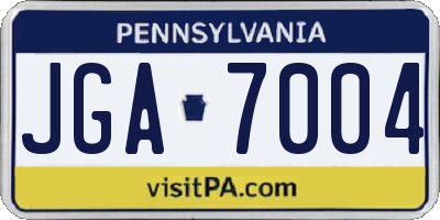 PA license plate JGA7004