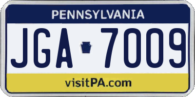 PA license plate JGA7009
