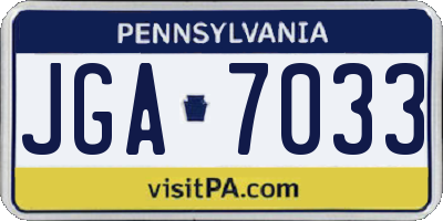 PA license plate JGA7033