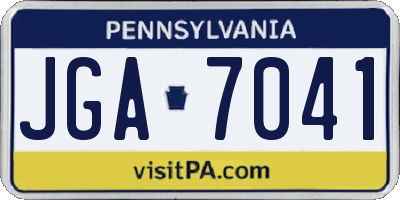 PA license plate JGA7041