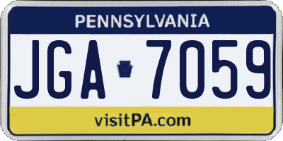 PA license plate JGA7059