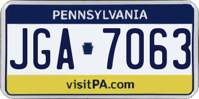 PA license plate JGA7063
