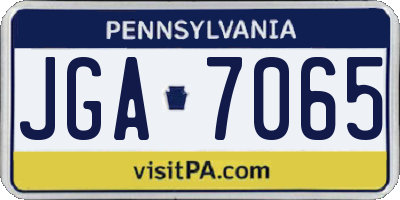 PA license plate JGA7065