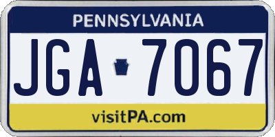 PA license plate JGA7067