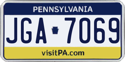 PA license plate JGA7069