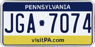 PA license plate JGA7074