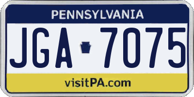 PA license plate JGA7075