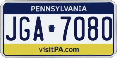 PA license plate JGA7080