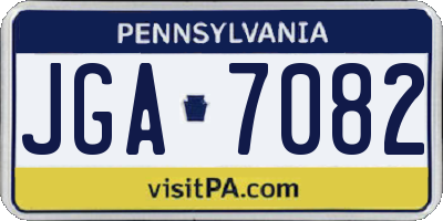 PA license plate JGA7082