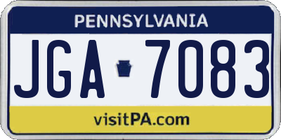 PA license plate JGA7083