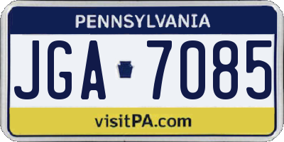 PA license plate JGA7085