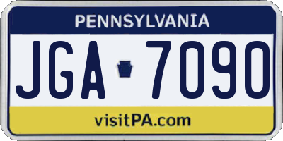 PA license plate JGA7090