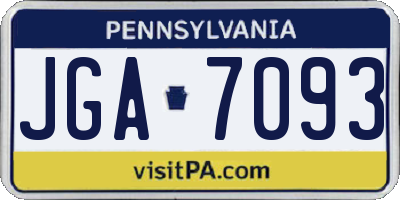 PA license plate JGA7093