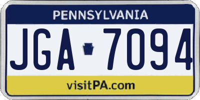 PA license plate JGA7094