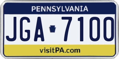 PA license plate JGA7100