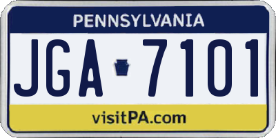 PA license plate JGA7101