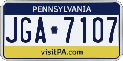 PA license plate JGA7107