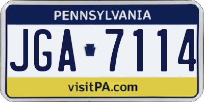 PA license plate JGA7114