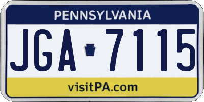 PA license plate JGA7115