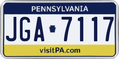 PA license plate JGA7117