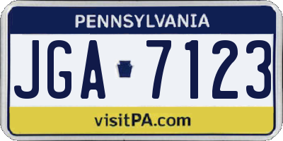 PA license plate JGA7123