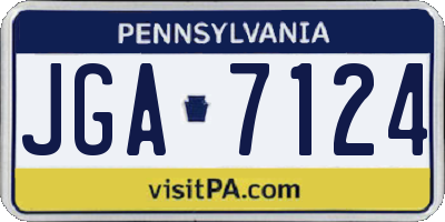 PA license plate JGA7124