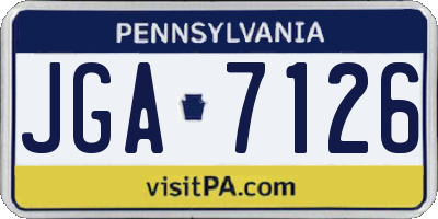 PA license plate JGA7126