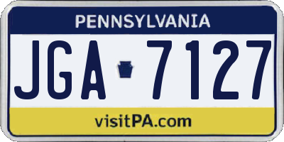 PA license plate JGA7127