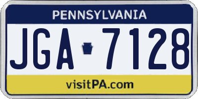 PA license plate JGA7128
